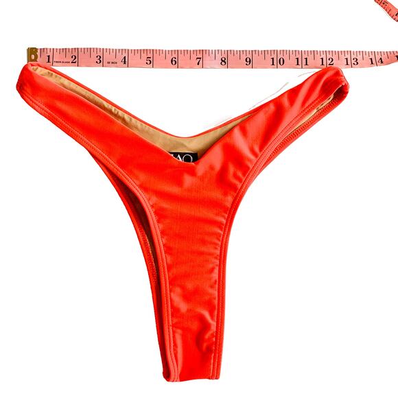Designer Swim ZAO Bea Brazilian Bikini Bottoms Neon Orange L - Picture 7 of 11